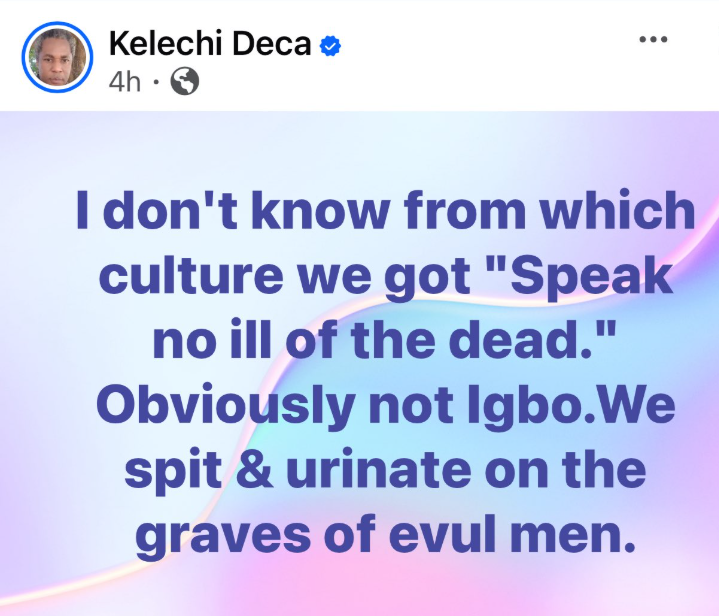 Speak No ill of The Dead?